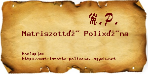 Matriszottó Polixéna névjegykártya